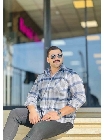 پیراهن چهارخانه سایز بزرگ کد 3363